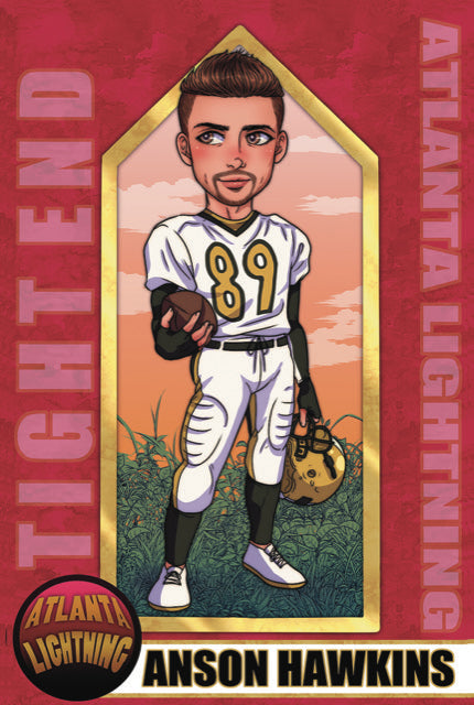 Atlanta Lightning Anson Hawkins football card