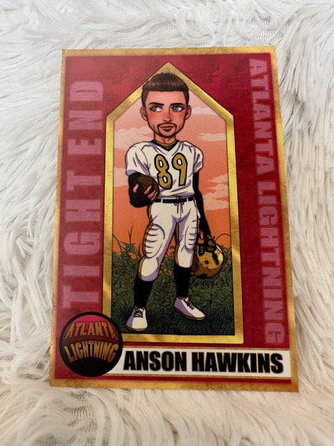 Atlanta Lightning Anson Hawkins football card